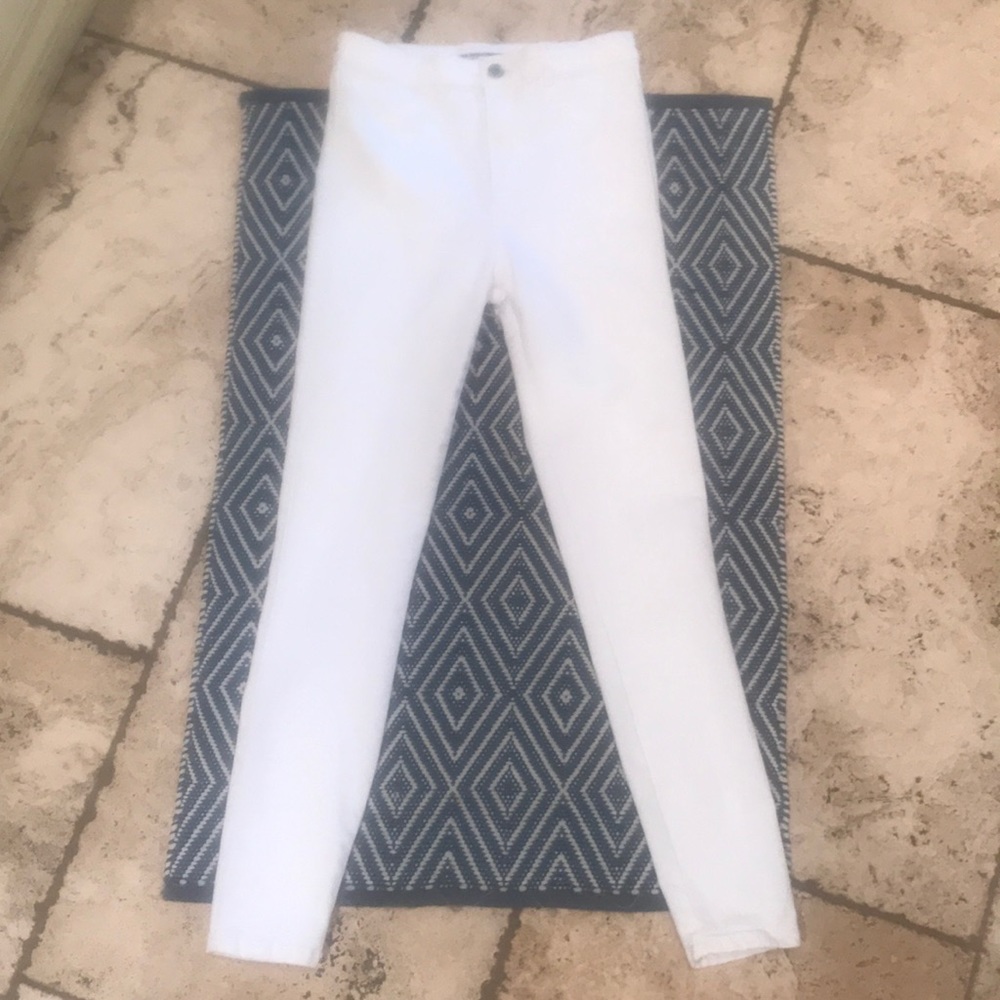 ZARA TRAFALUC WHITE DENIM HIGH WASTED JEANS SZ:6